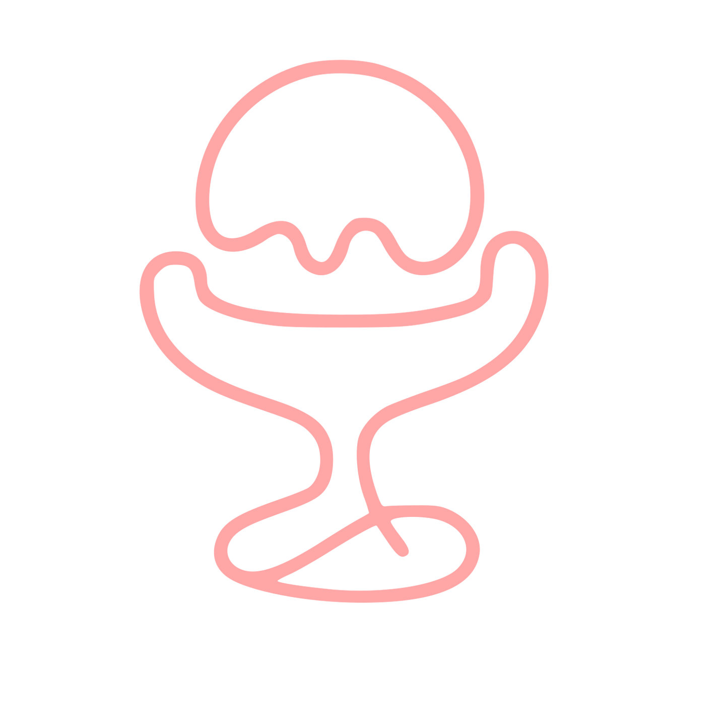 Monoline Ice Cream Sundae Logo #ffa6a6