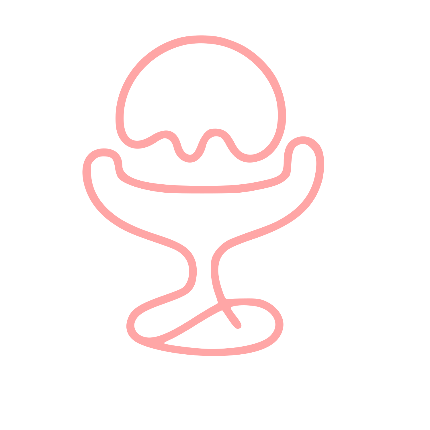 Monoline Ice Cream Sundae Logo #ffa6a6