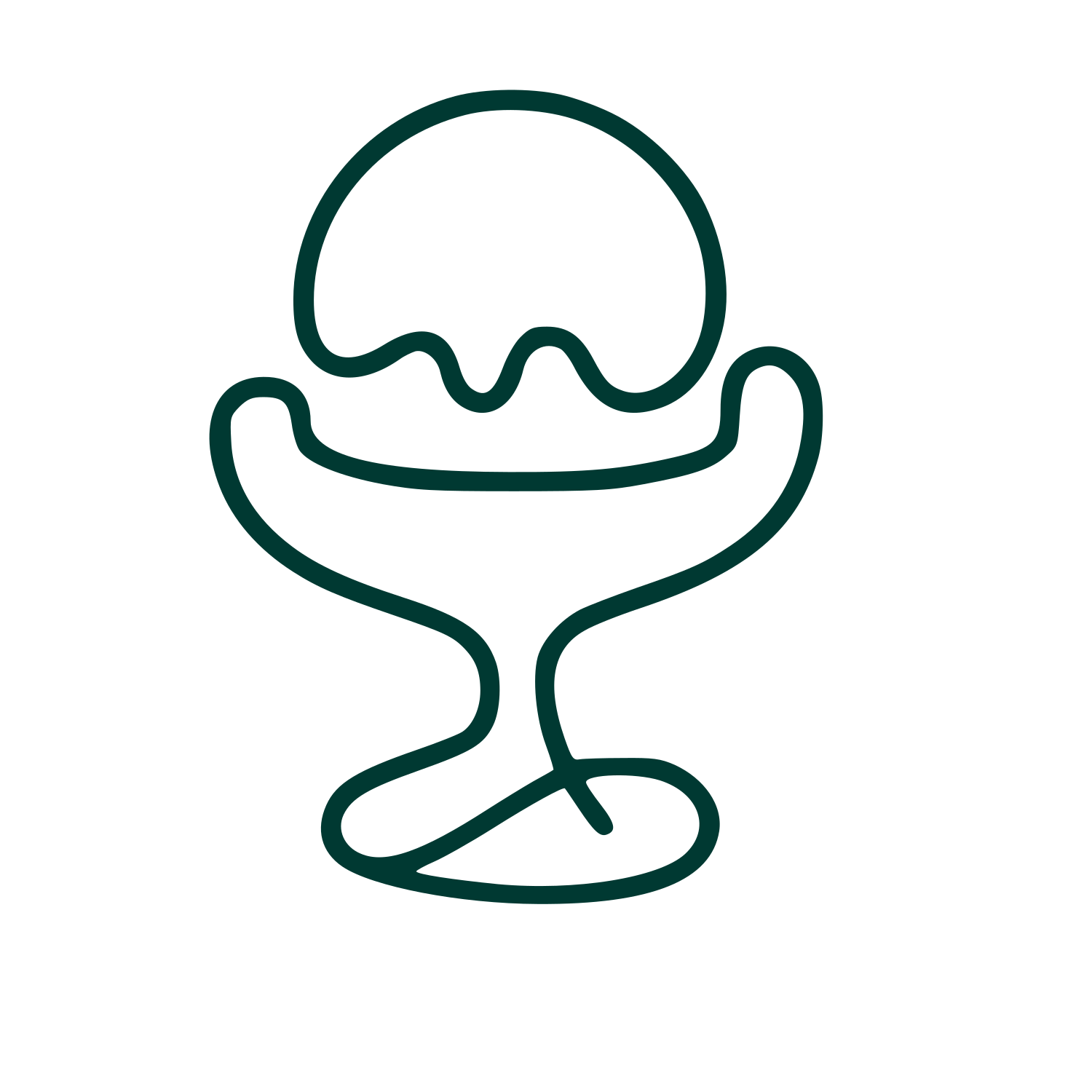 Monoline Ice Cream Sundae Logo #003932