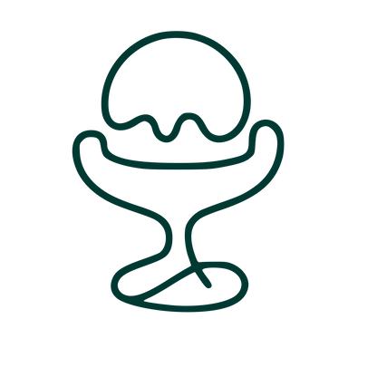 Monoline Ice Cream Sundae Logo #003932