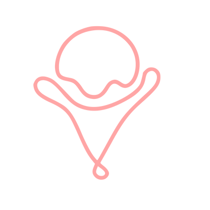 Monoline Ice Cream Cone Logo #ffa6a6