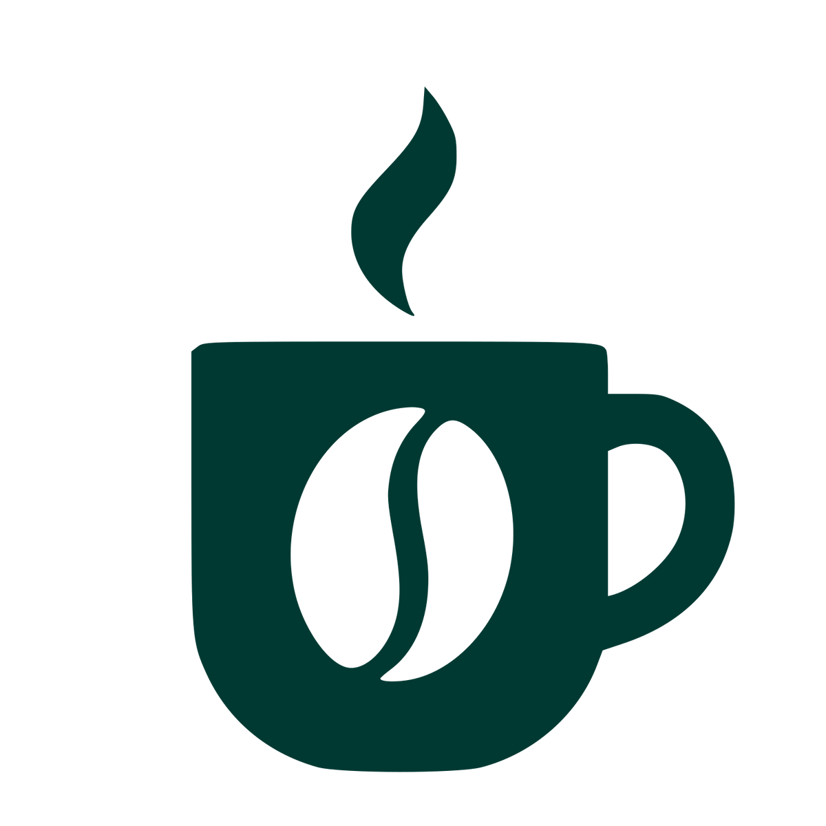Coffee Cup Bean Logo #003932