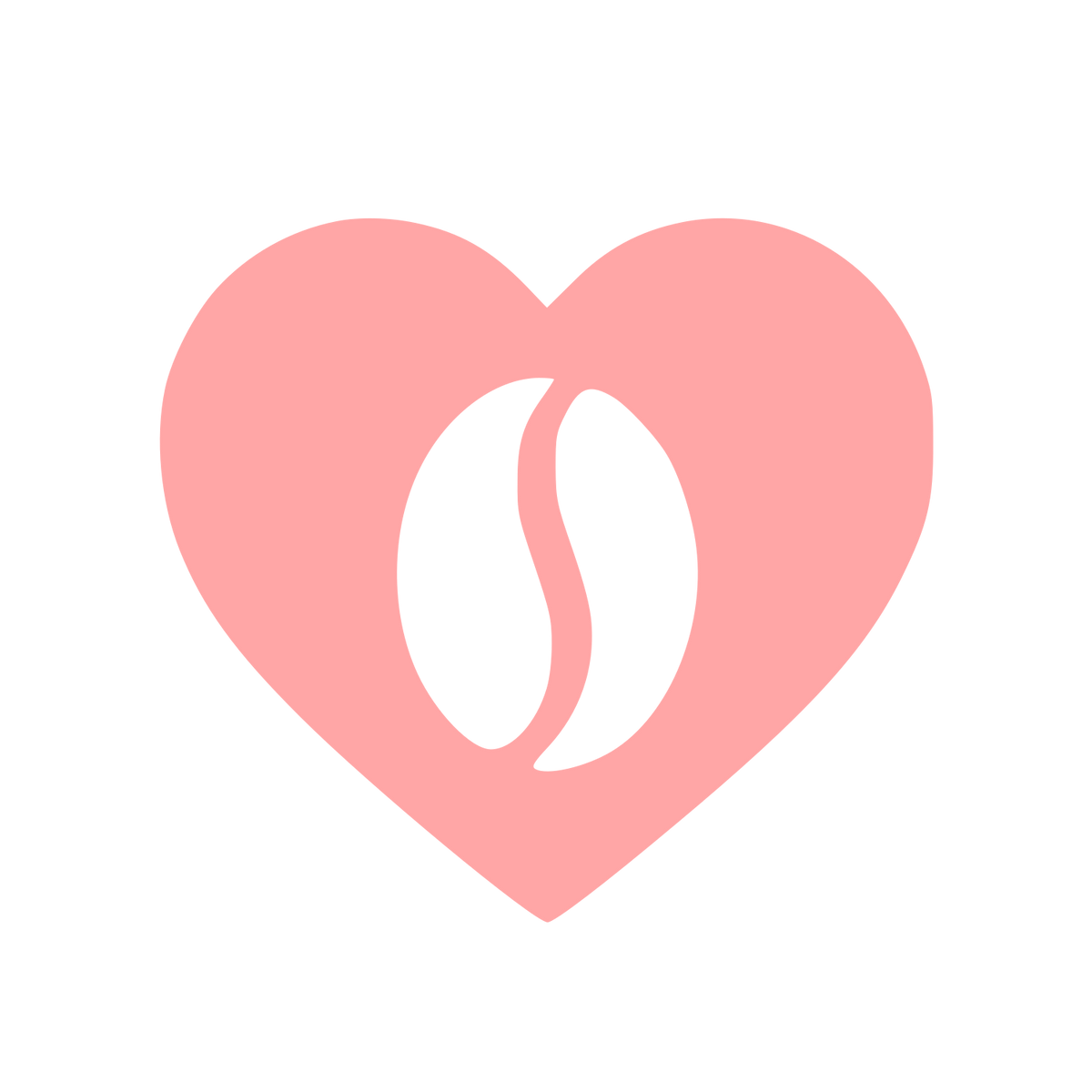 Coffee Bean Heart Logo #ffa6a6