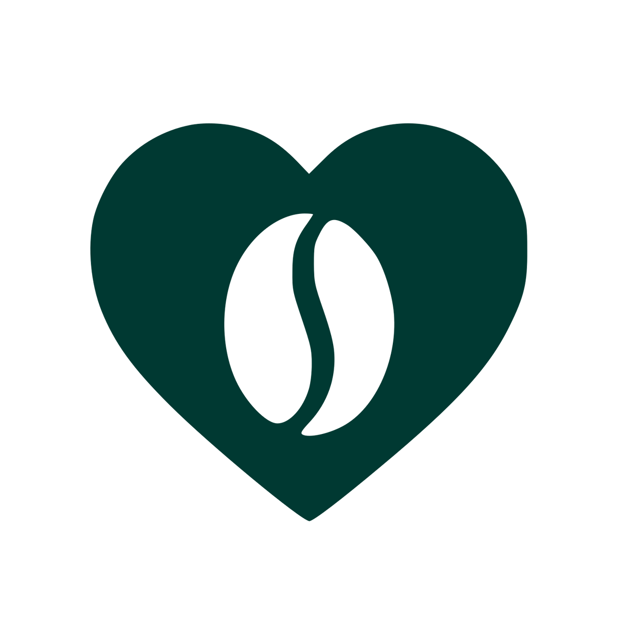 Coffee Bean Heart Logo #003932