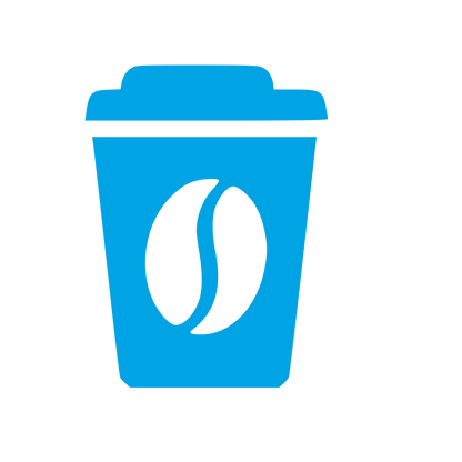 Coffee Cup Bean Logo #00a3e4