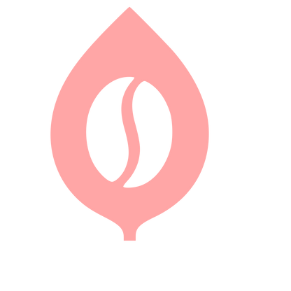 Coffee Bean Leaf Logo #ffa6a6