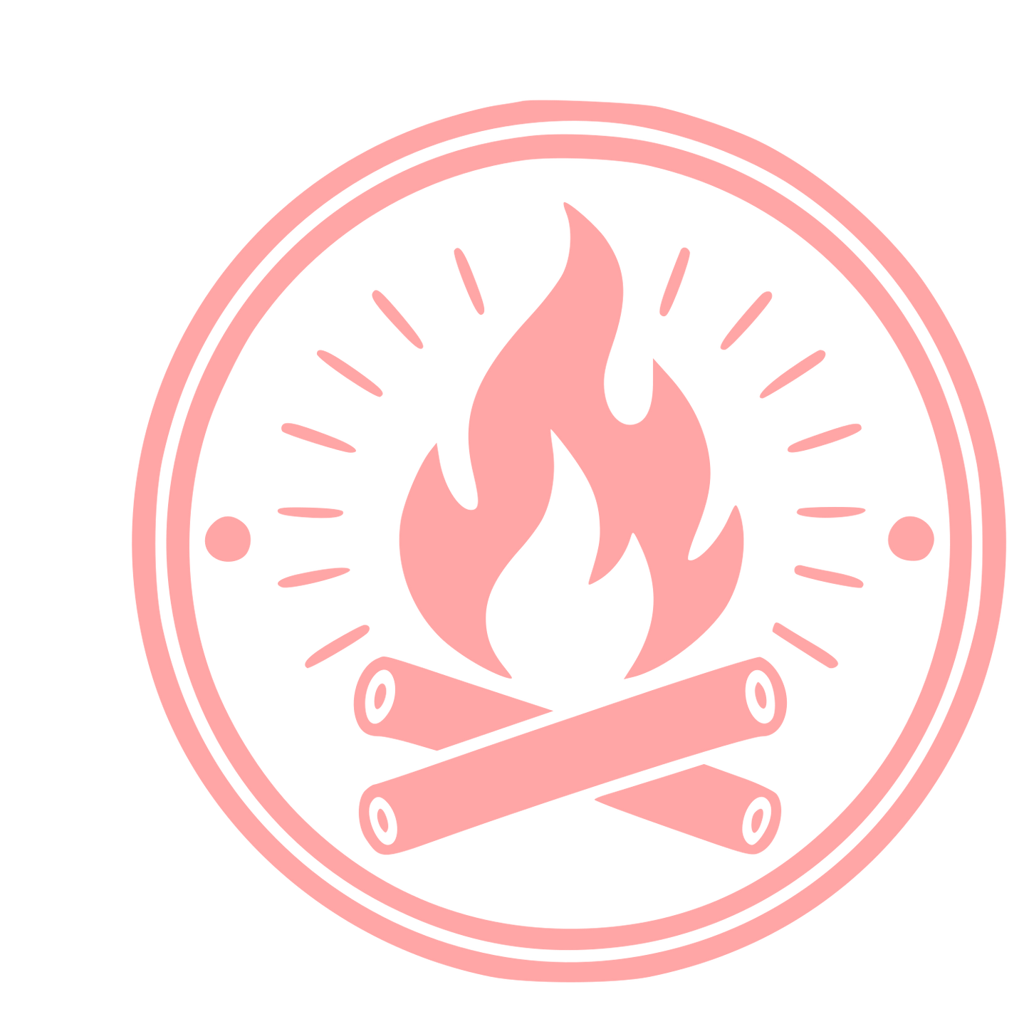 Campfire Badge Stamp Logo #ffa6a6