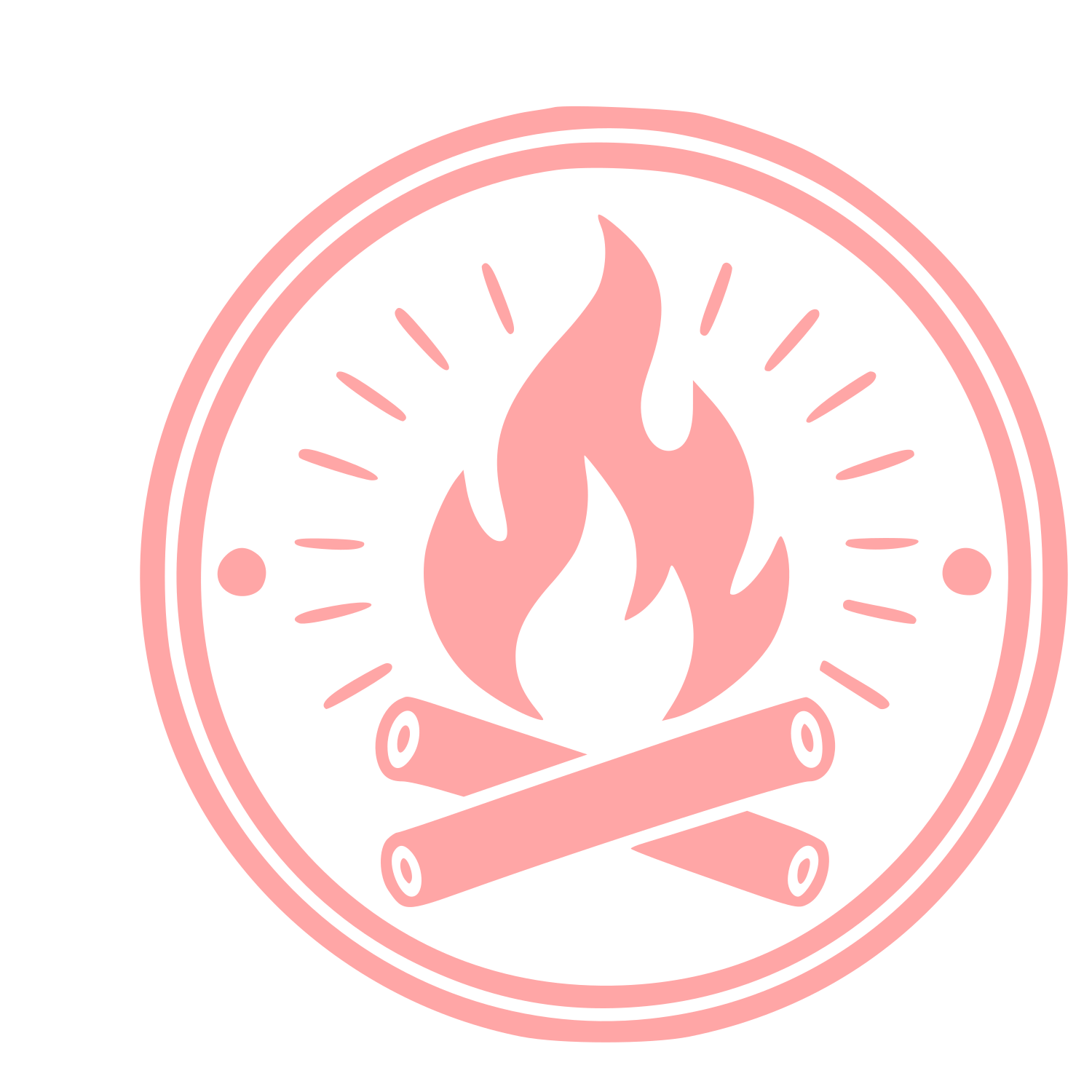 Campfire Badge Stamp Logo #ffa6a6