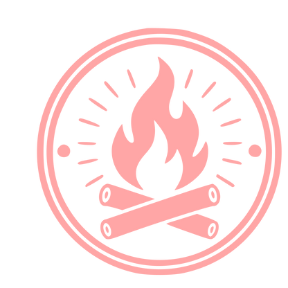 Campfire Badge Stamp Logo #ffa6a6