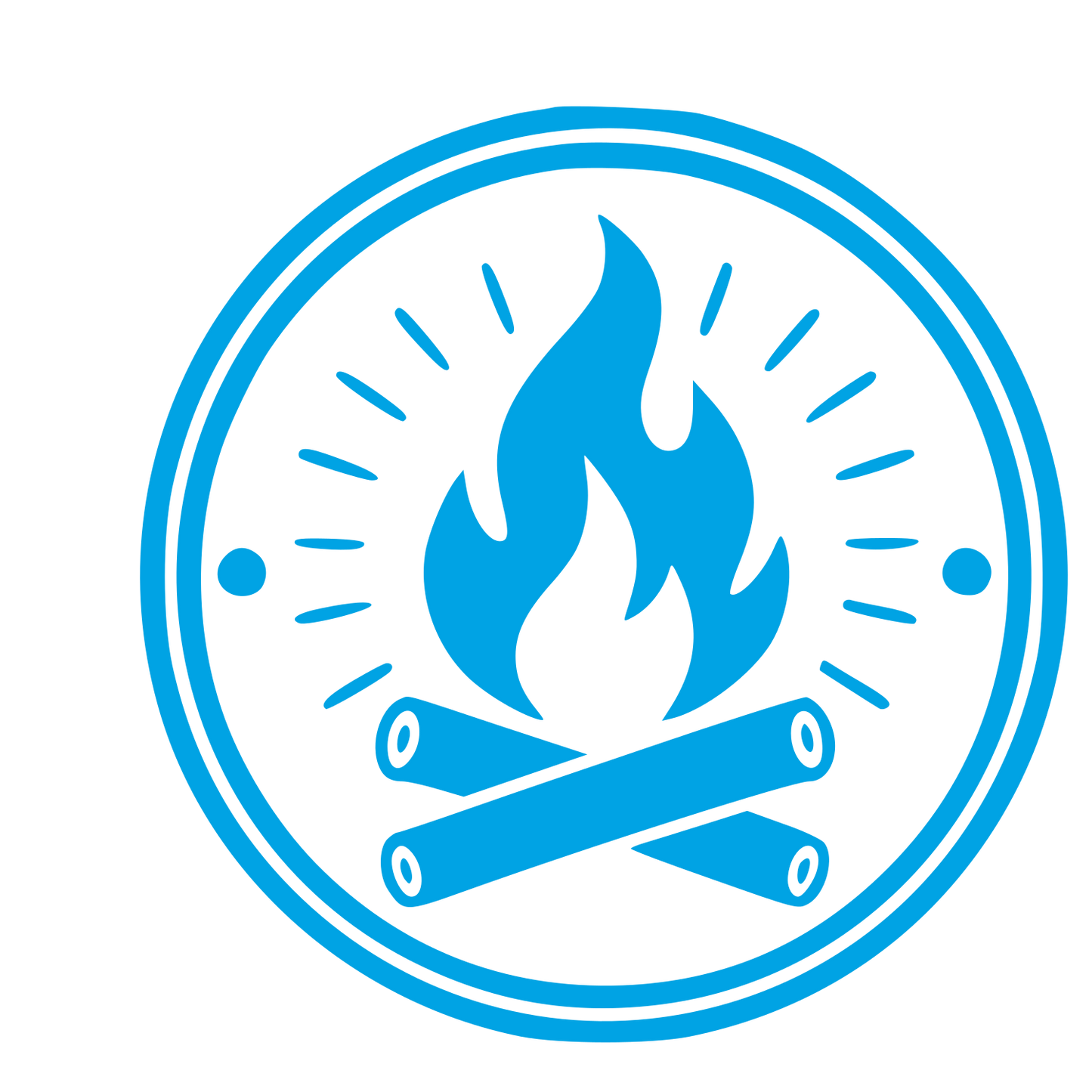 Campfire Badge Stamp Logo #00a3e4