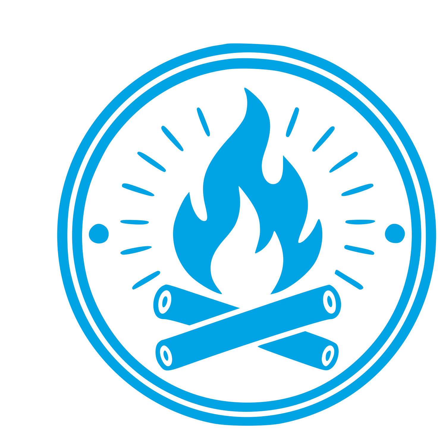 Campfire Badge Stamp Logo #00a3e4