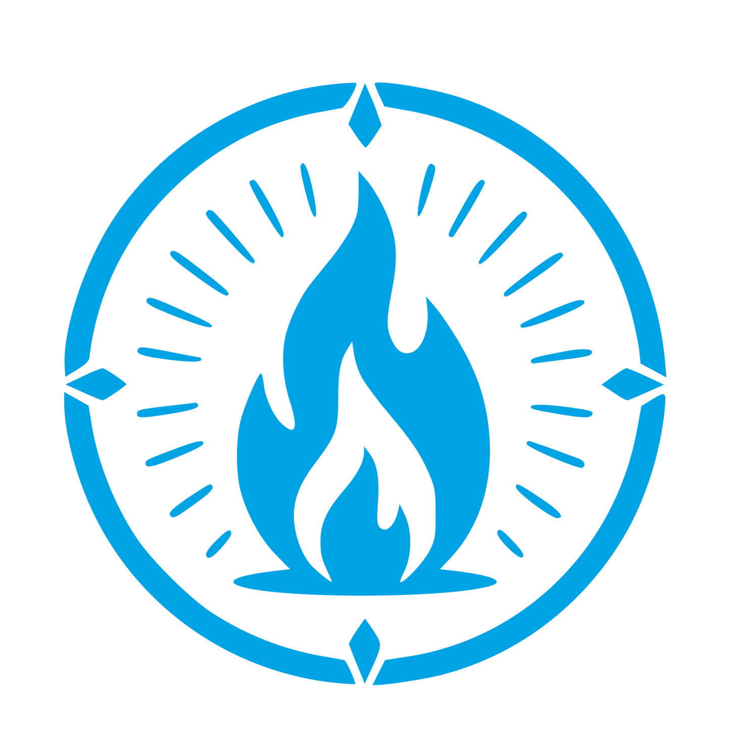 Fire Flame Badge Logo #00a3e4