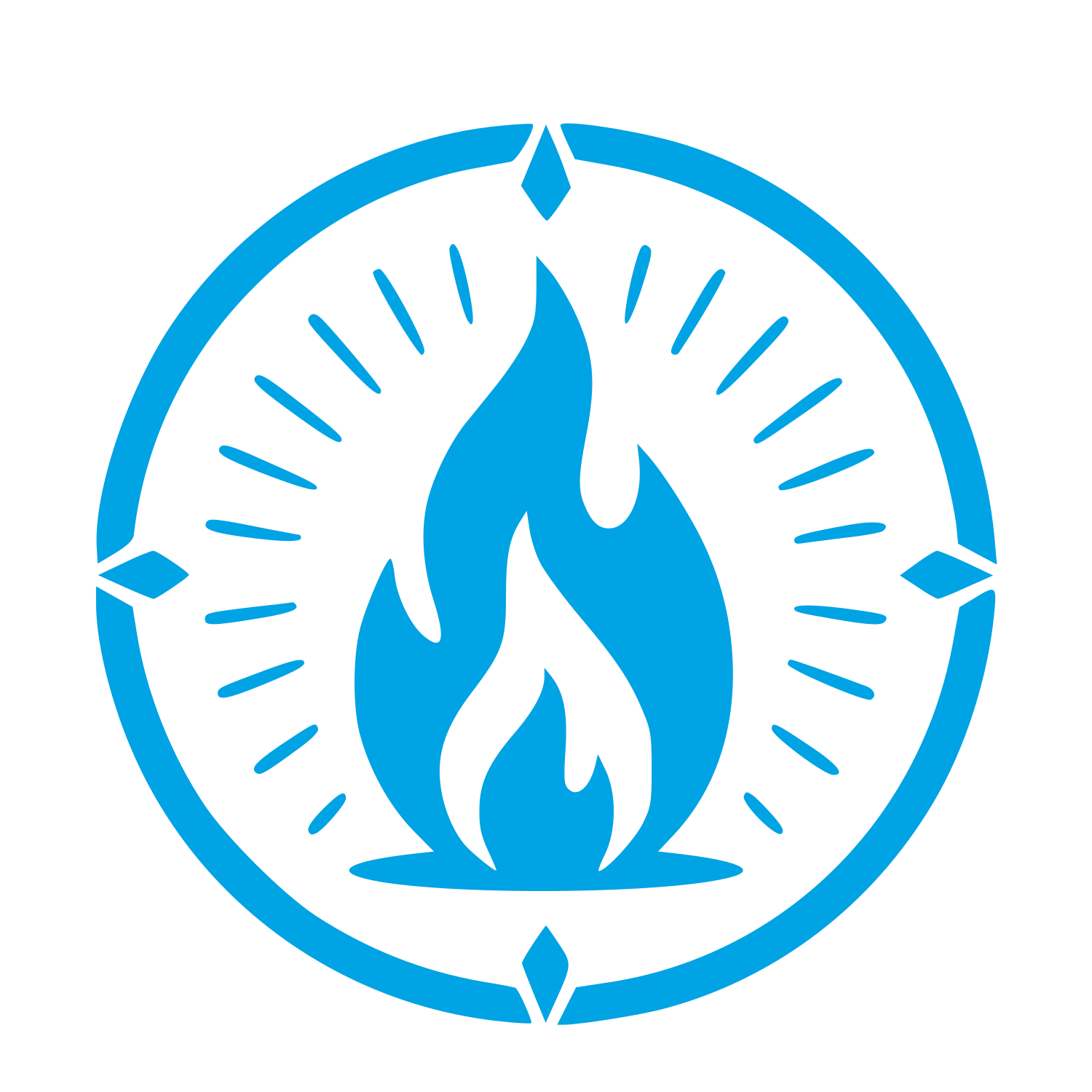 Fire Flame Badge Logo #00a3e4