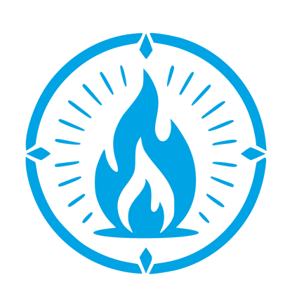 Fire Flame Badge Logo #00a3e4