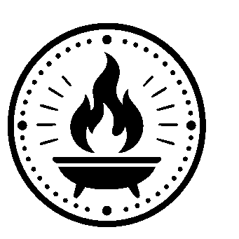 Fire Cauldron Stamp Badge Logo