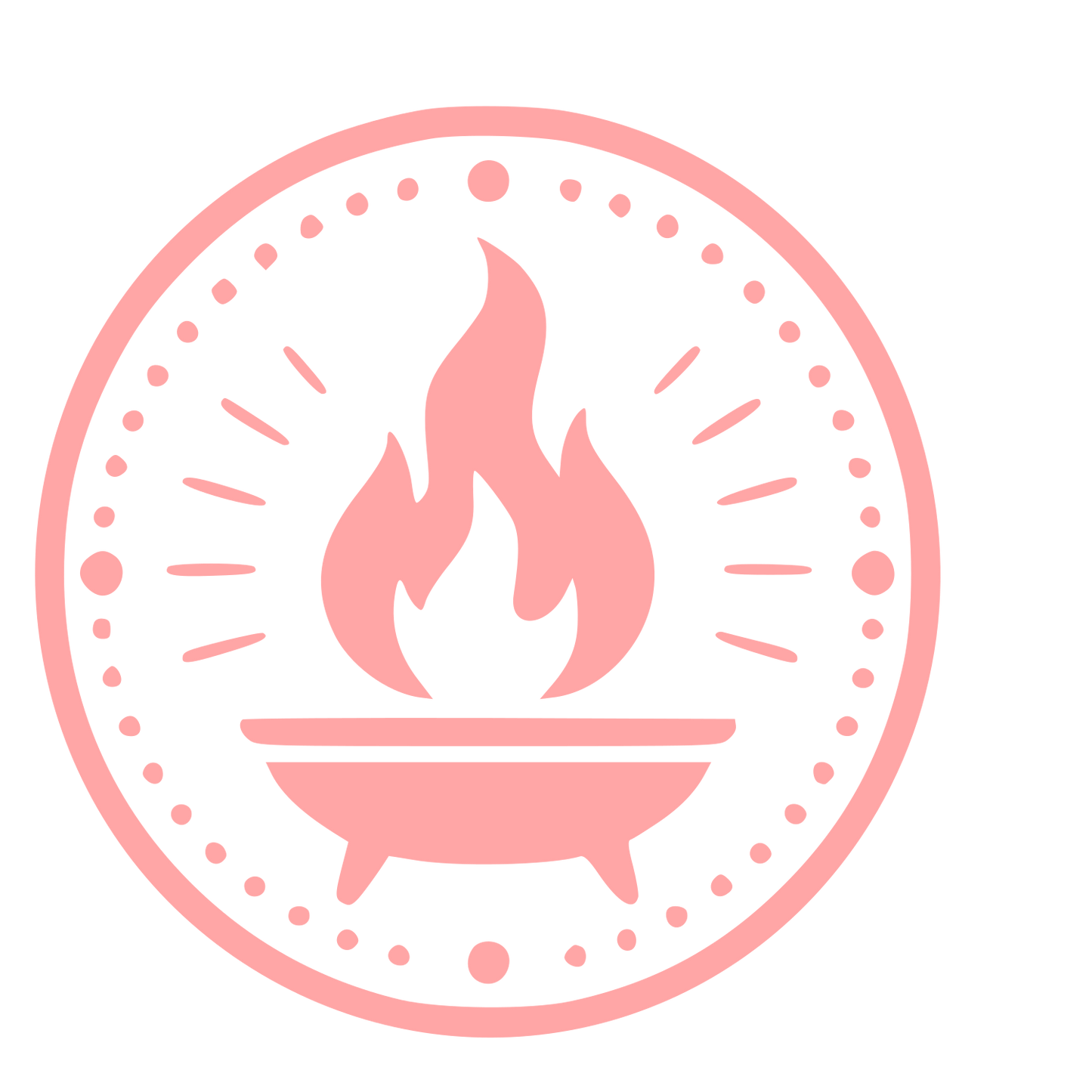 Fire Cauldron Stamp Badge Logo #ffa6a6