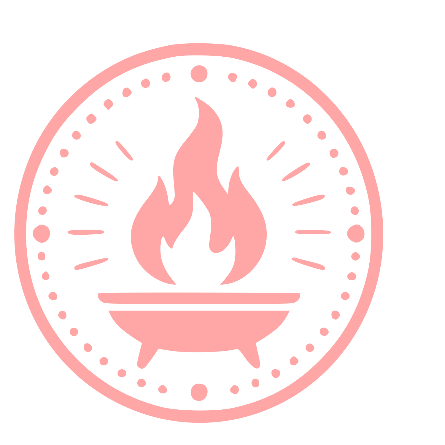 Fire Cauldron Stamp Badge Logo #ffa6a6