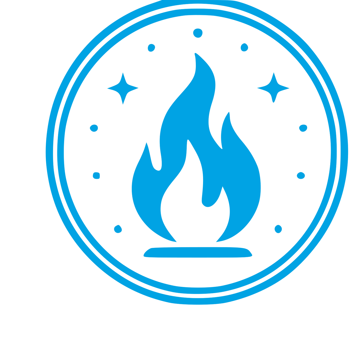 Fire Flame Badge Logo #00a3e4