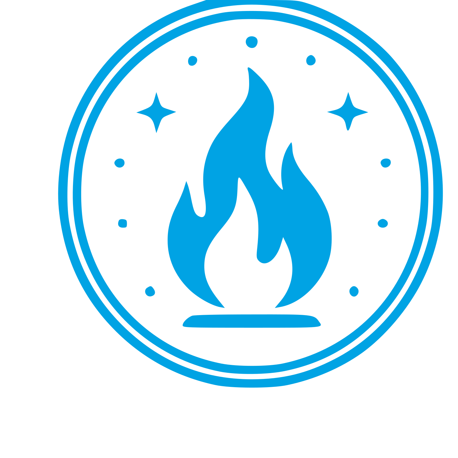 Fire Flame Badge Logo #00a3e4