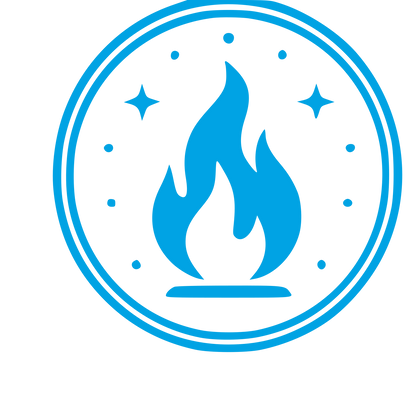 Fire Flame Badge Logo #00a3e4