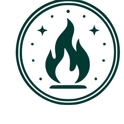 Fire Flame Badge Logo #003932