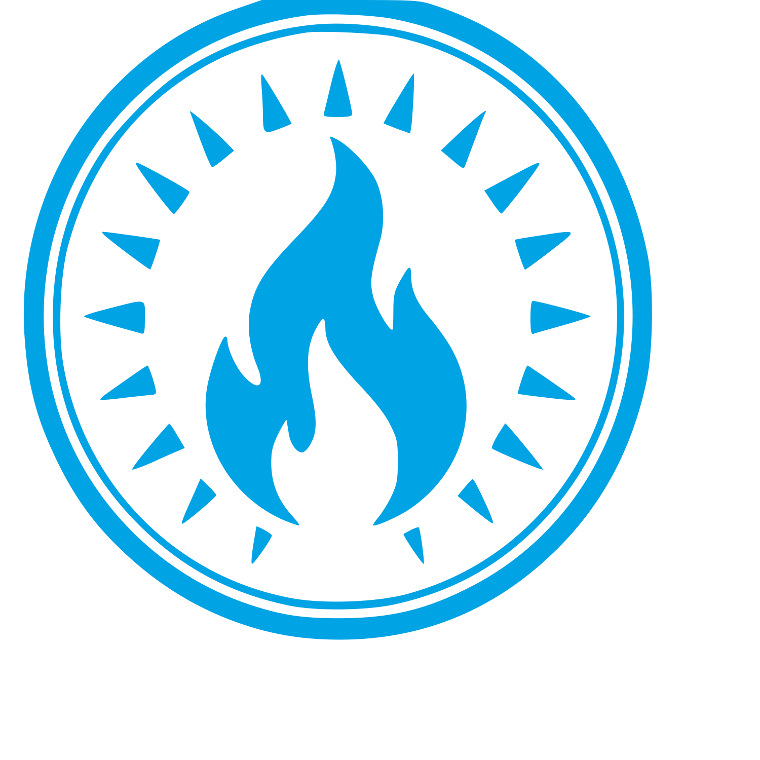 Fire Flame Badge Logo #00a3e4