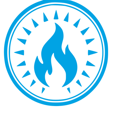 Fire Flame Badge Logo #00a3e4