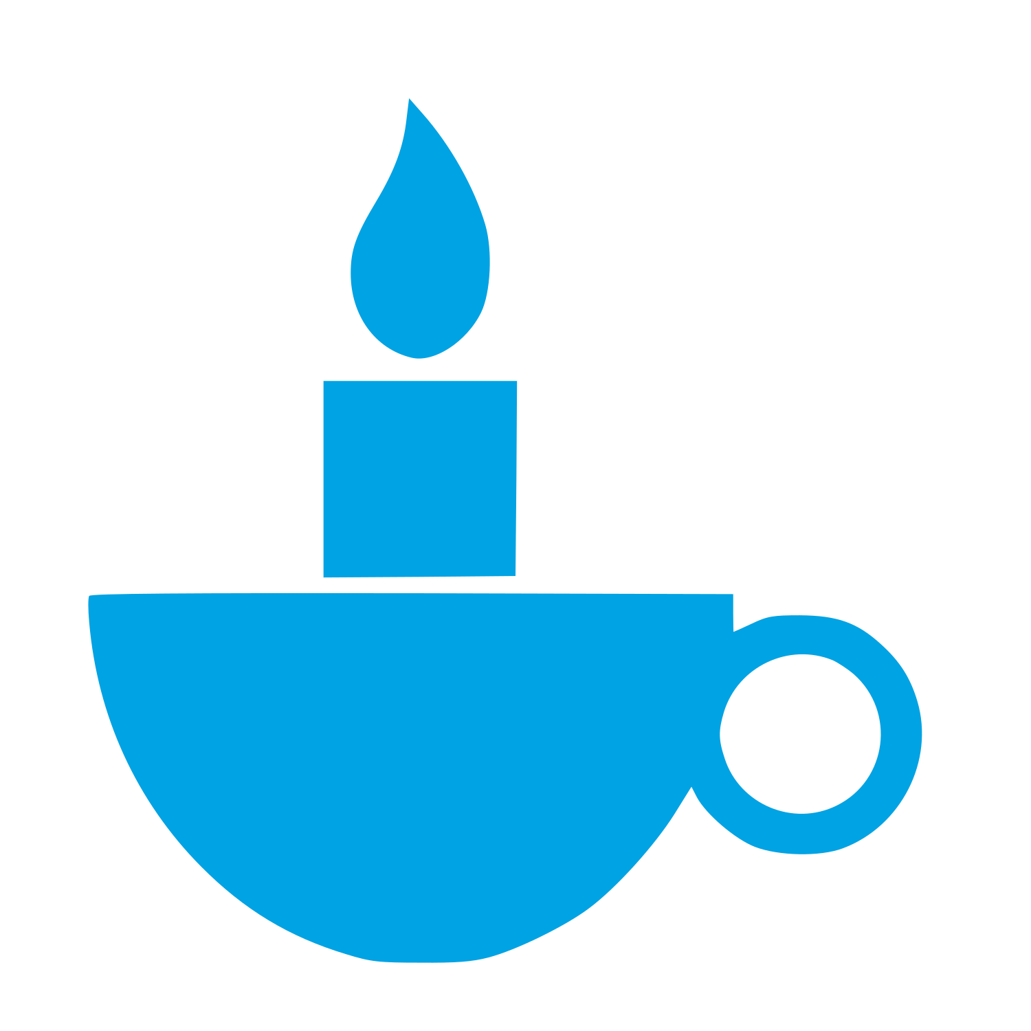 Candle in Cup Logo #00a3e4