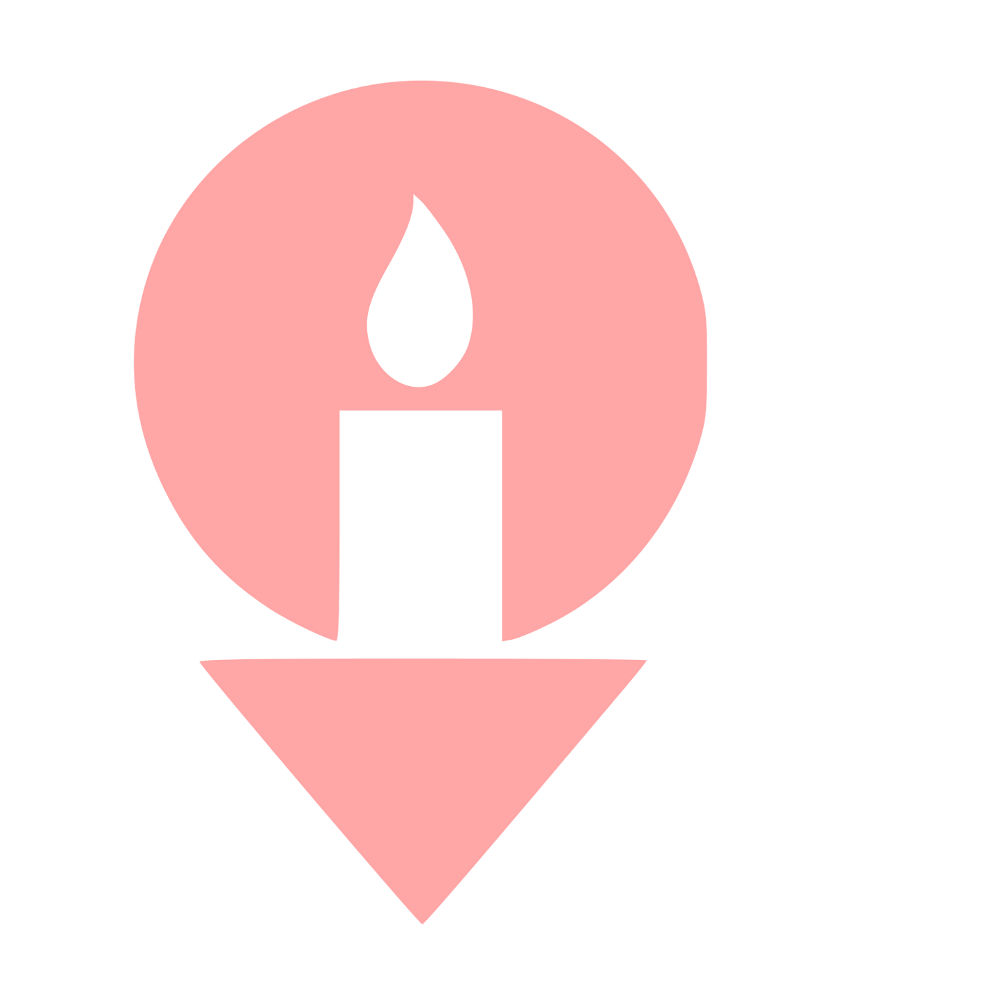 Candle Map Pin Logo #ffa6a6