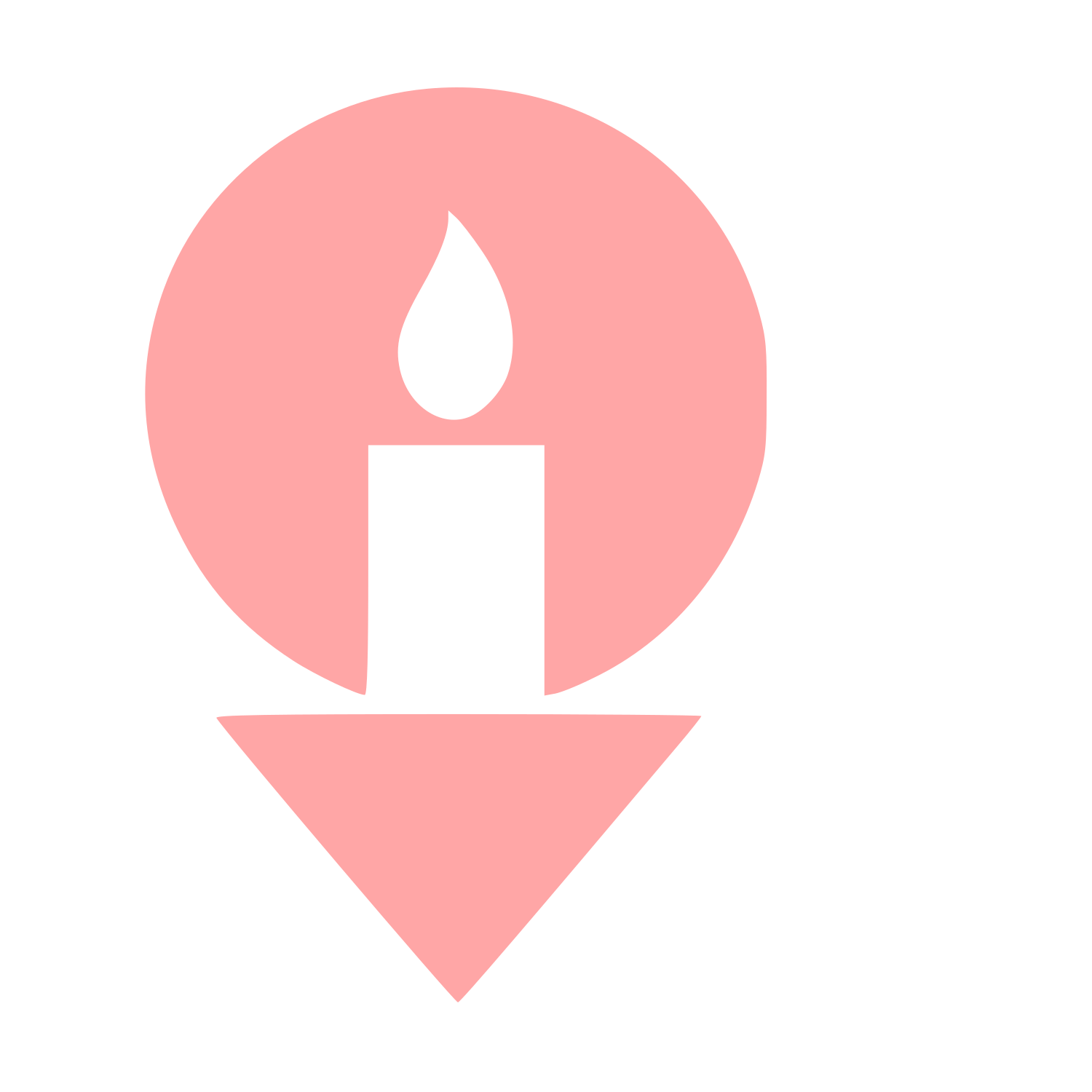 Candle Map Pin Logo #ffa6a6