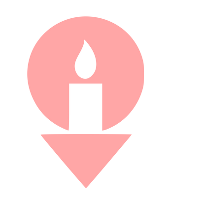 Candle Map Pin Logo #ffa6a6