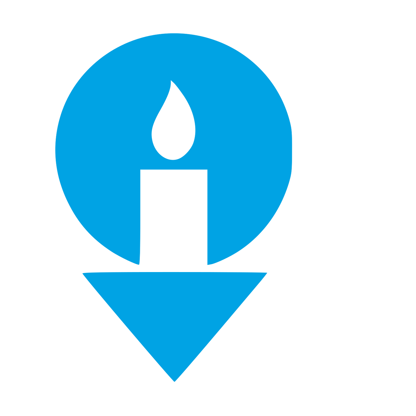 Candle Map Pin Logo #00a3e4