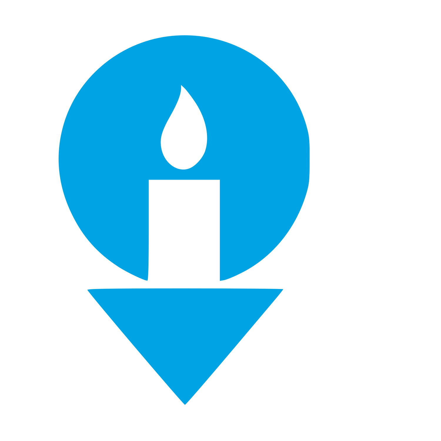 Candle Map Pin Logo #00a3e4