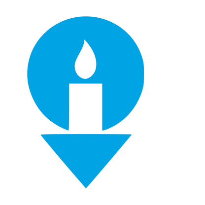 Candle Map Pin Logo #00a3e4