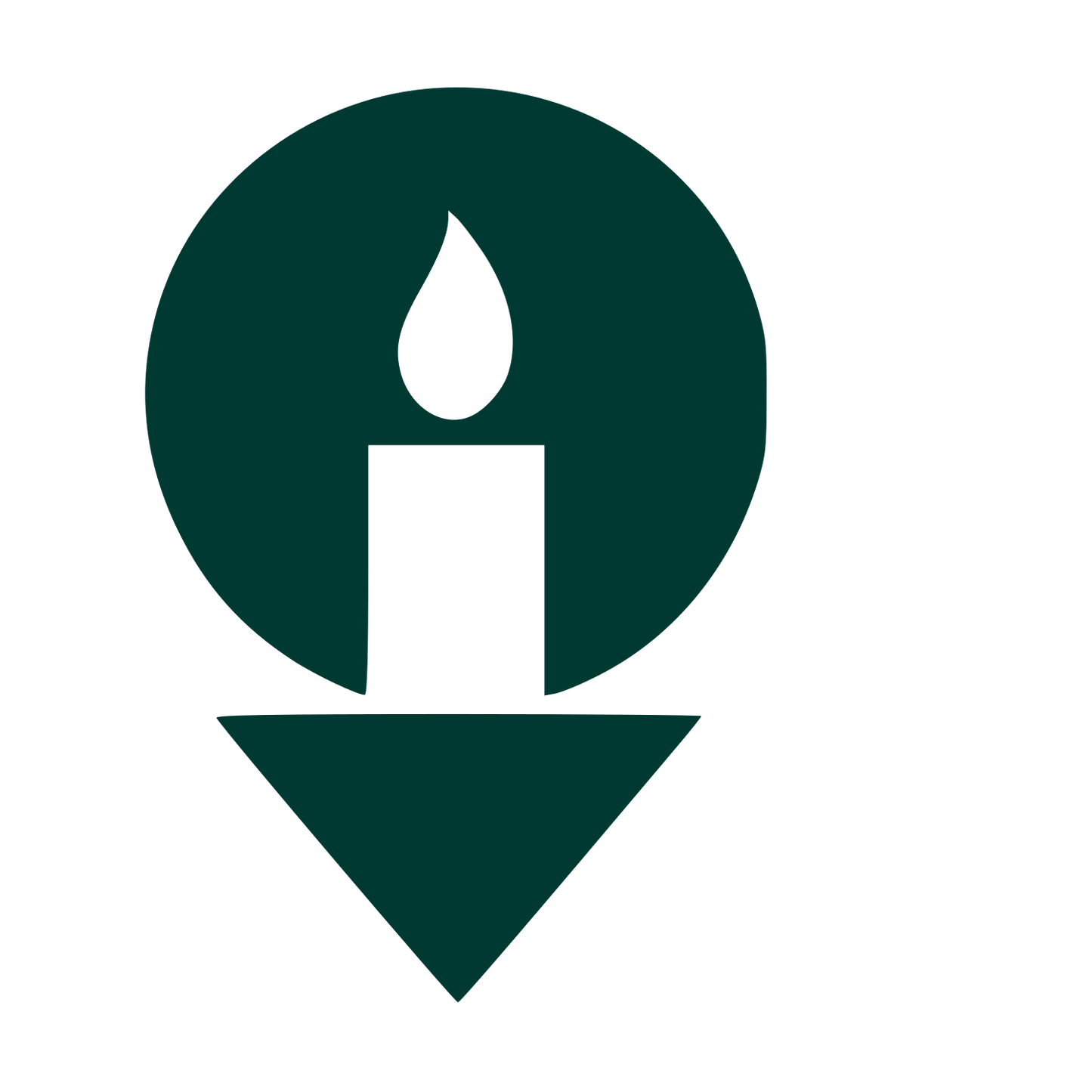 Candle Map Pin Logo #003932