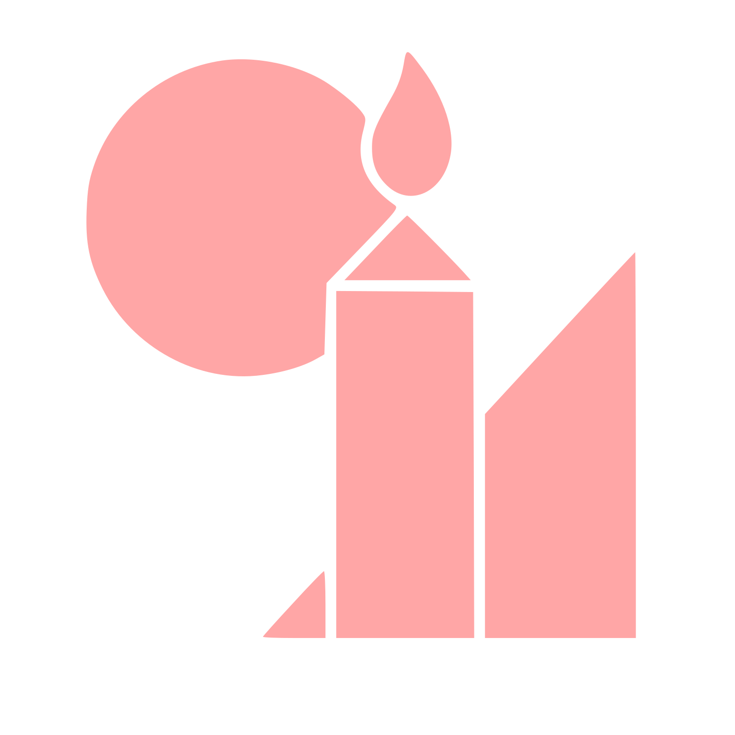 Bauhaus Candle Flame Logo #ffa6a6