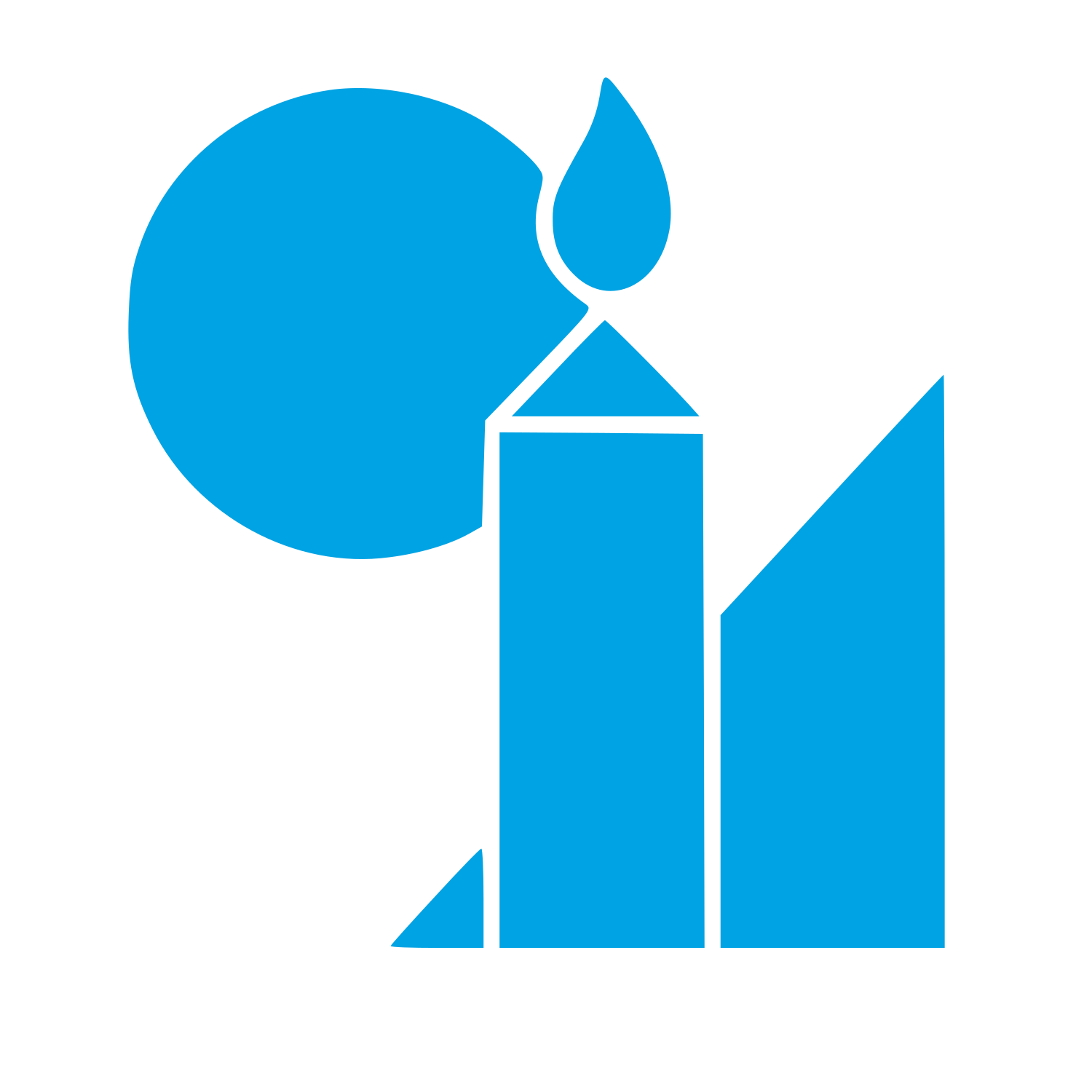 Bauhaus Candle Flame Logo #00a3e4