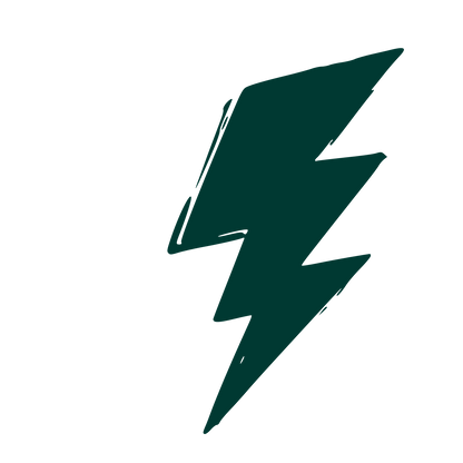Hand-Drawn Lightning Bolt Logo #003932