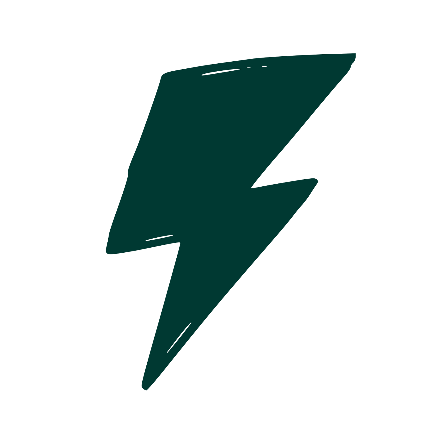 Hand-Drawn Lightning Bolt Logo #003932