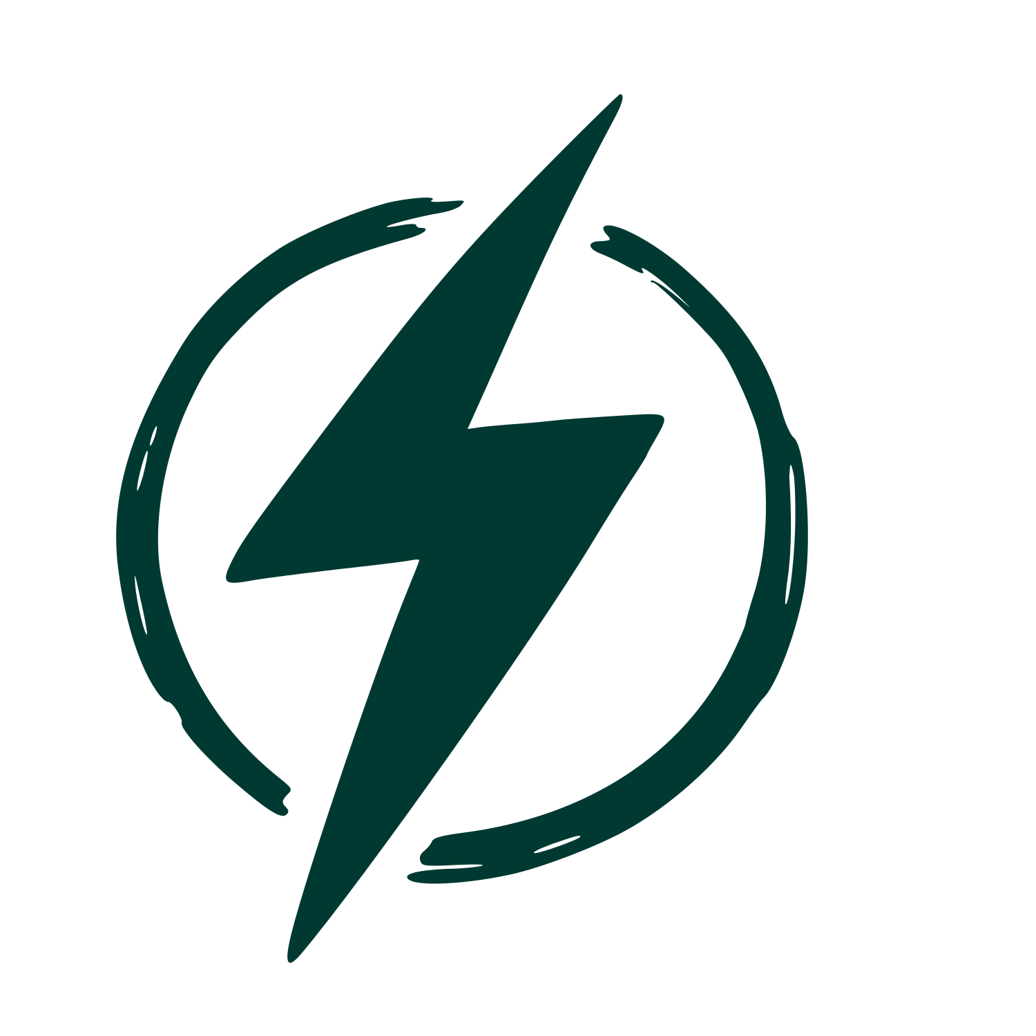 Hand-Drawn Thunder Bolt Logo #003932