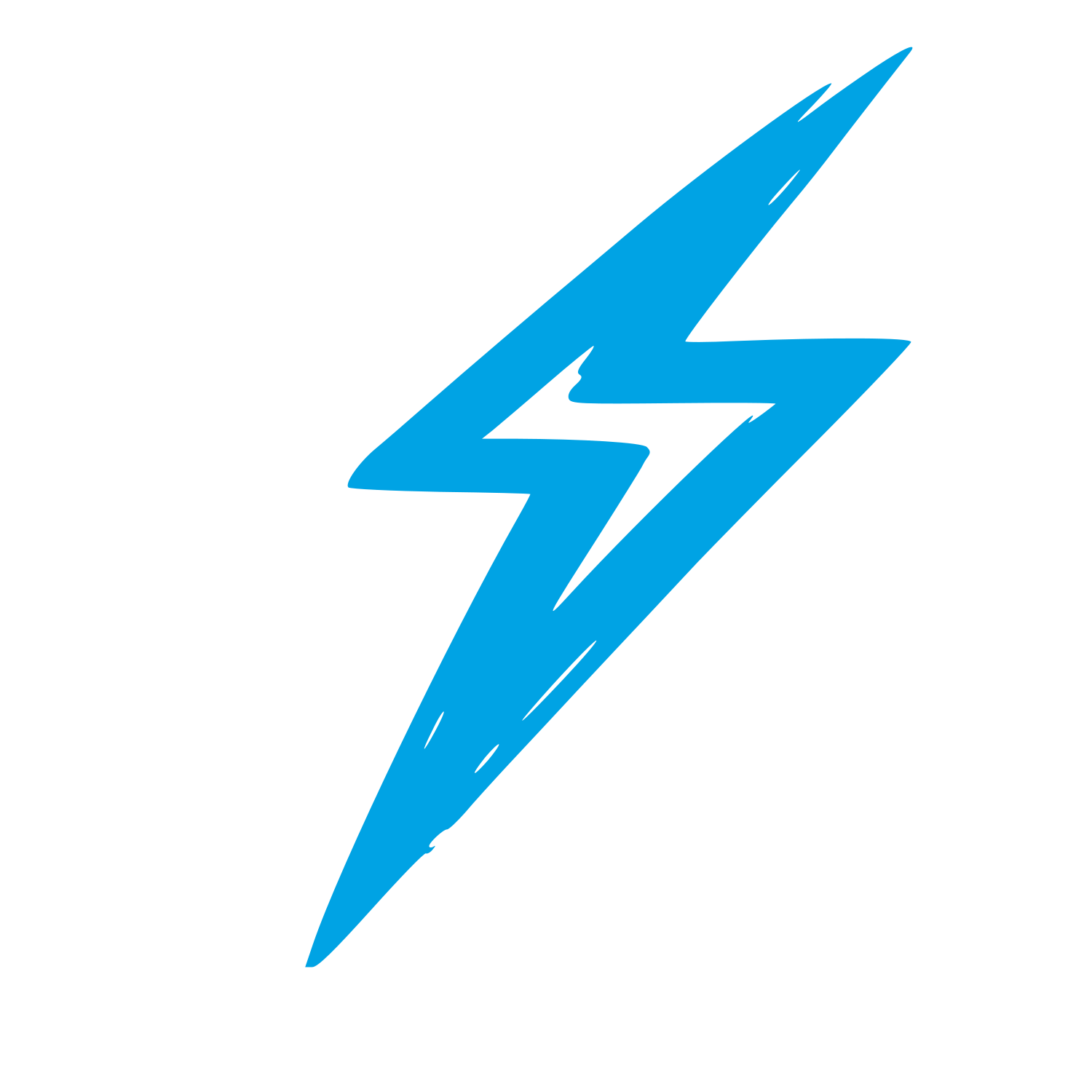 Hand-Drawn Lightning Bolt Logo #00a3e4