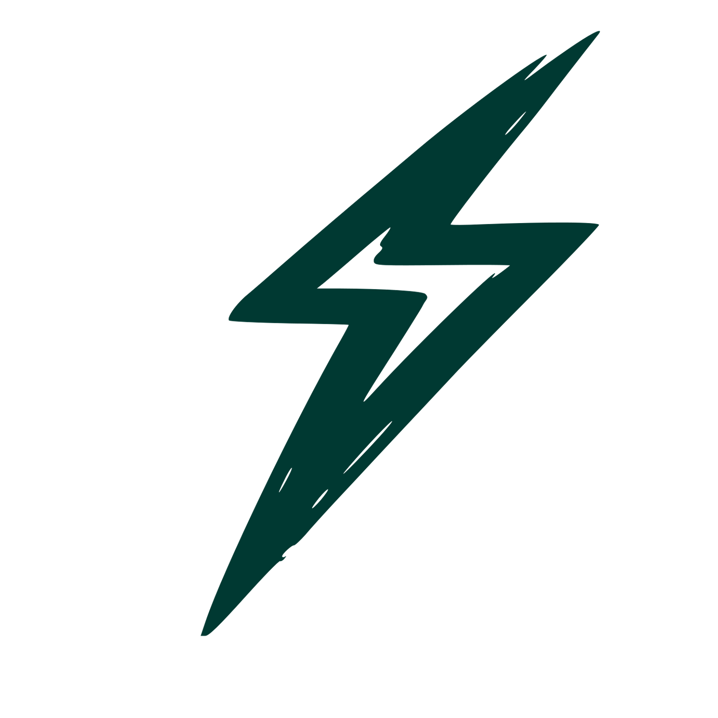 Hand-Drawn Lightning Bolt Logo #003932