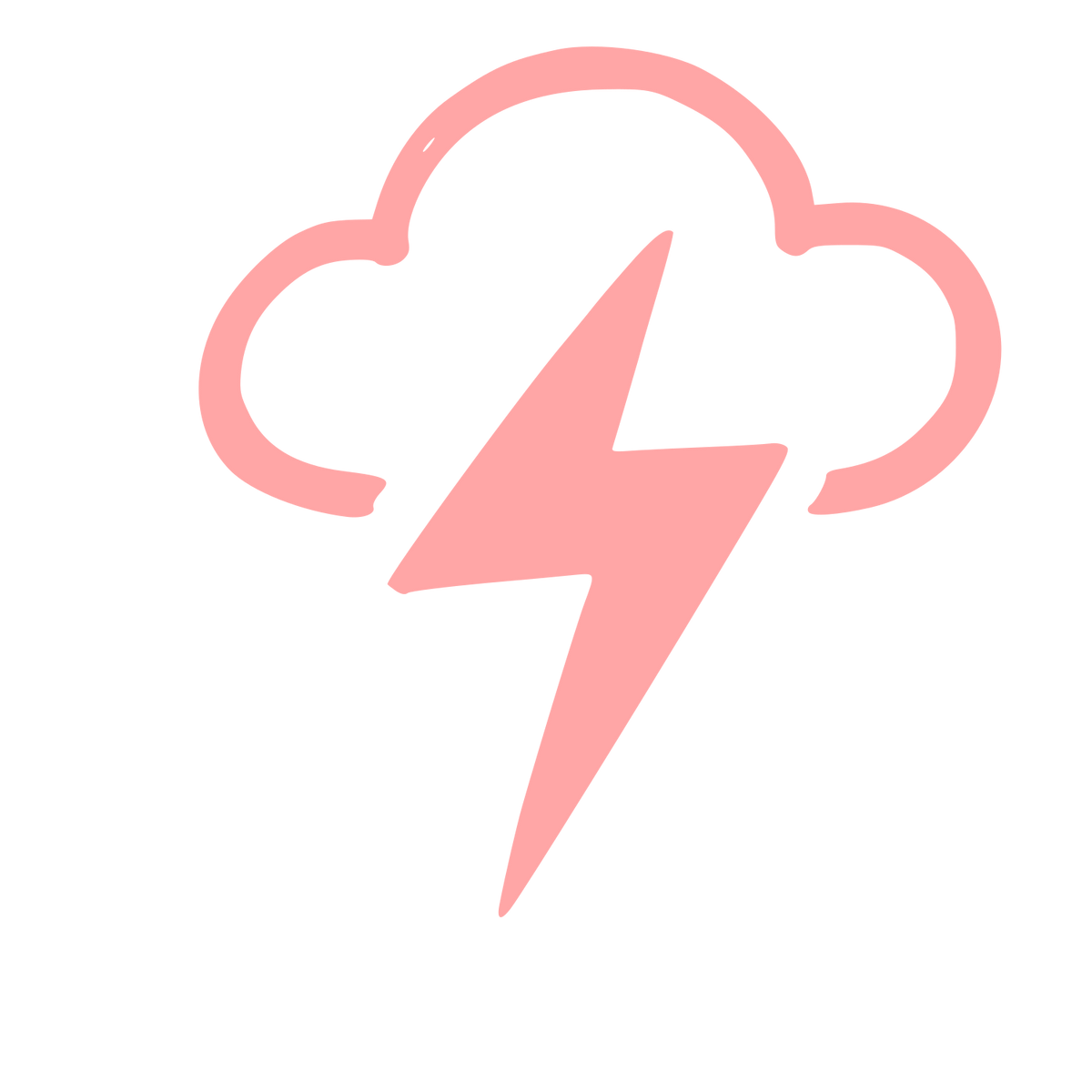 Storm Cloud Lightning Logo #ffa6a6