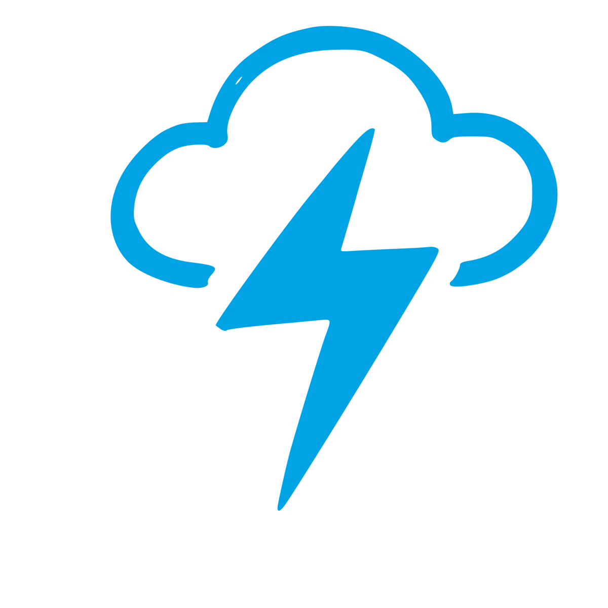 Storm Cloud Lightning Logo #00a3e4
