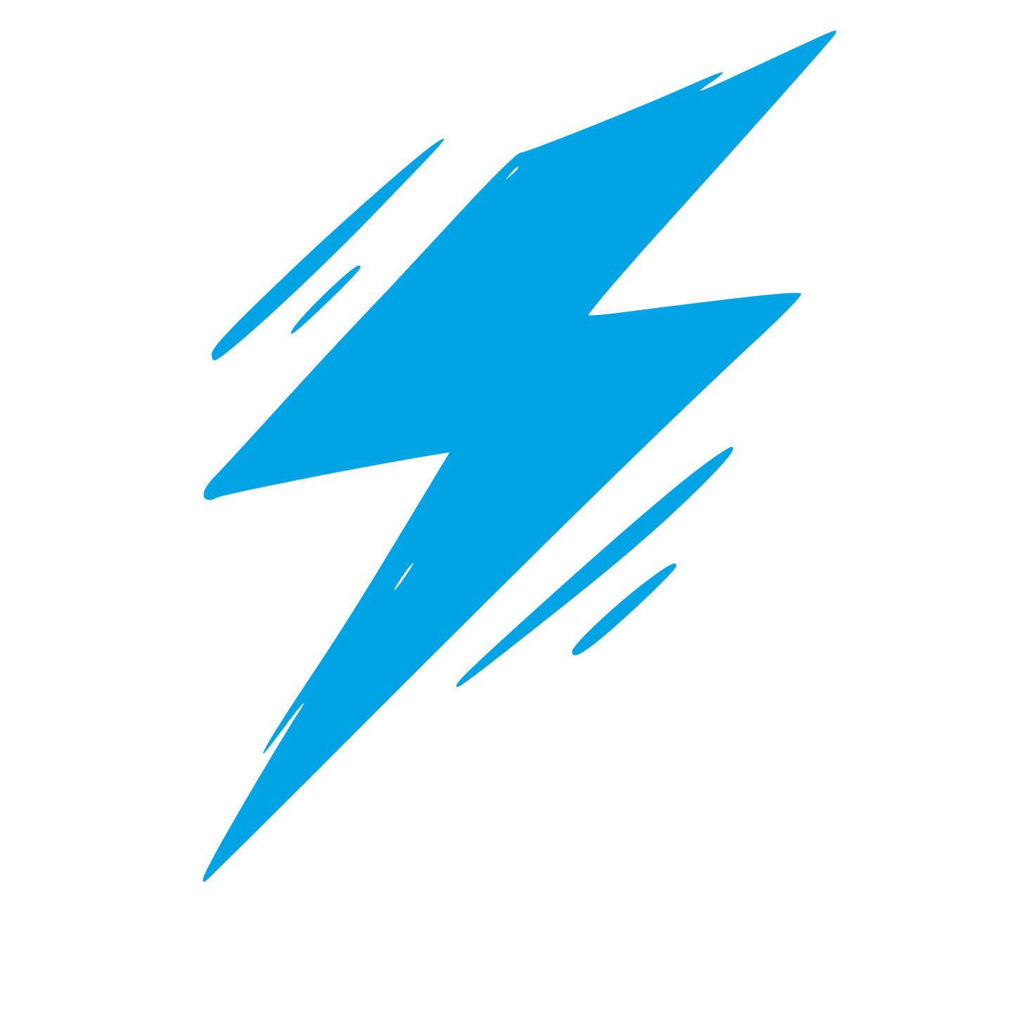 Hand-Drawn Lightning Bolt Logo #00a3e4