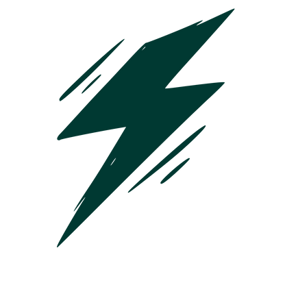 Hand-Drawn Lightning Bolt Logo #003932