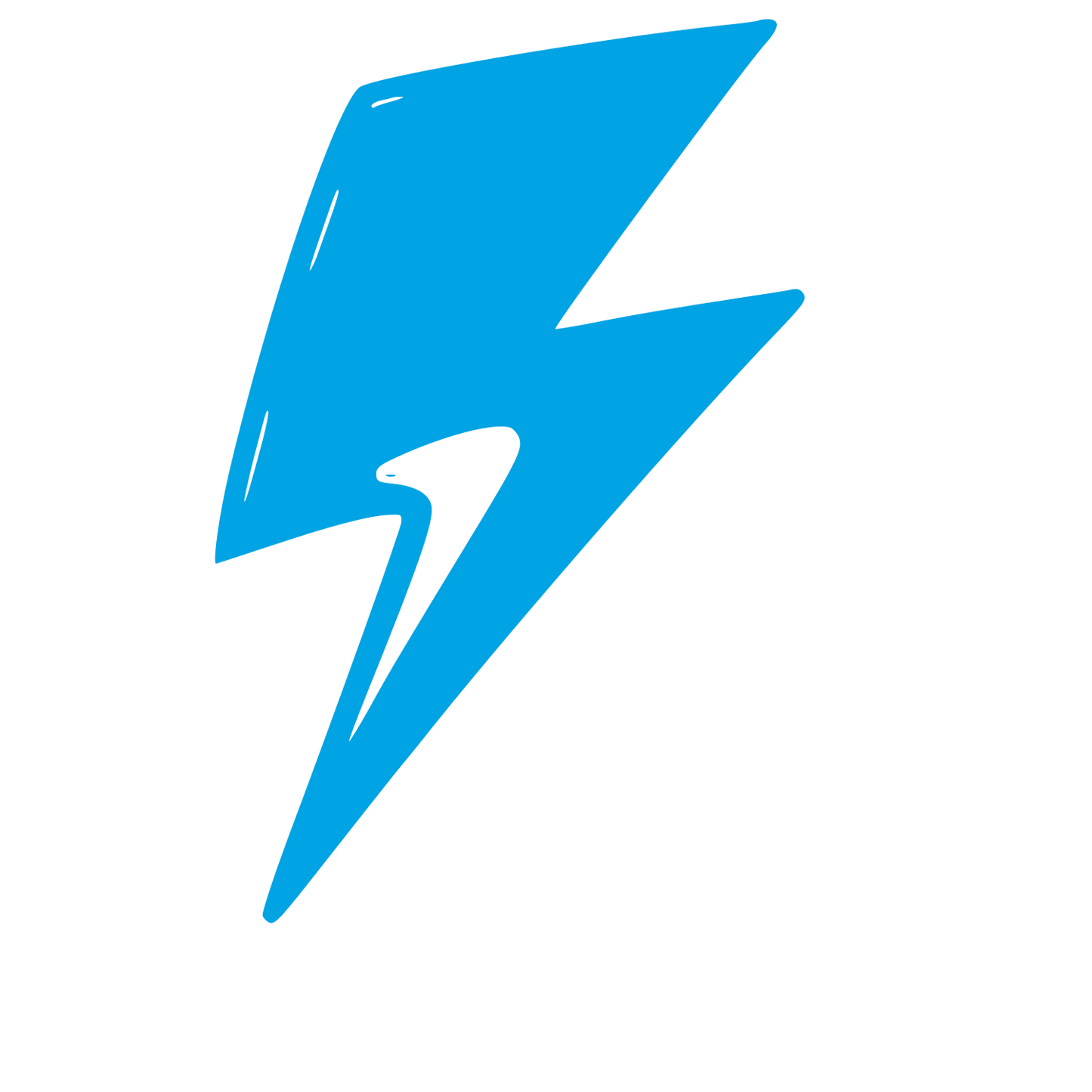 Hand-Drawn Lightning Bolt Logo #00a3e4