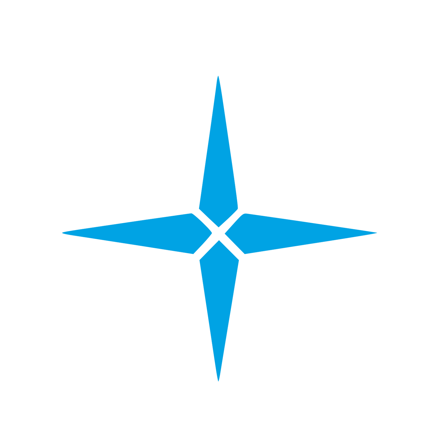 Four Point Star Compass Logo #00a3e4