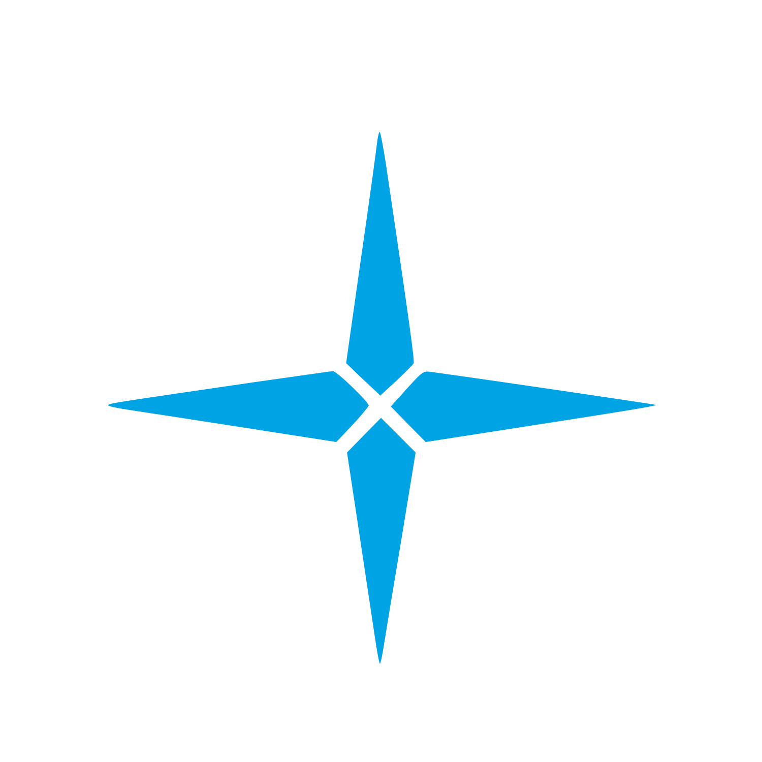 Four Point Star Compass Logo #00a3e4
