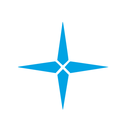 Four Point Star Compass Logo #00a3e4
